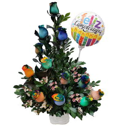 Arreglo 12 Rosas Multicolor 