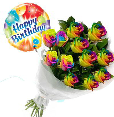 Ramo 12 Rosas Multicolor 