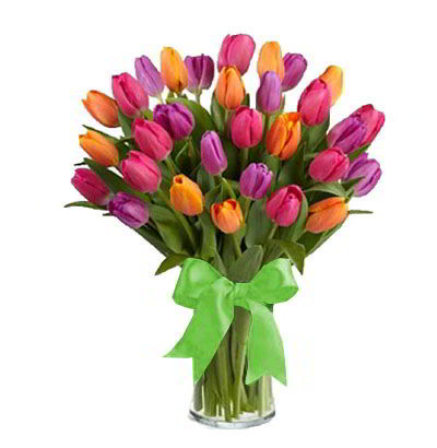 Jarrón 30 Tulipanes Mixtos