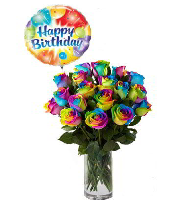 Jarrón 18 Rosas Multicolor 