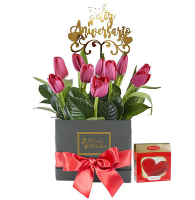Box con 10 Tulipanes 