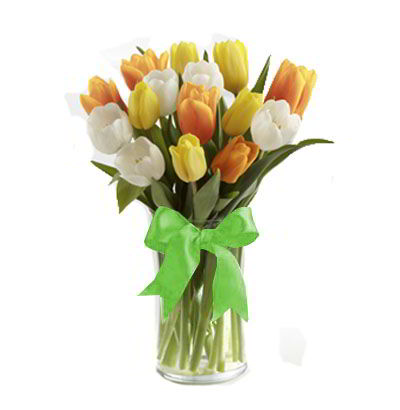 Jarrón 15 Tulipanes mixtos