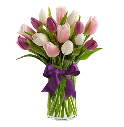 Jarrón 15 Tulipanes mixtos