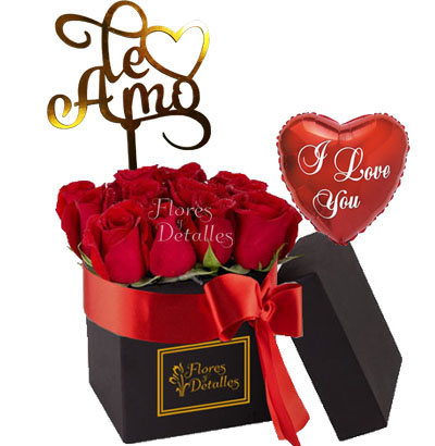 A6 Caja Deluxe 12 rosas