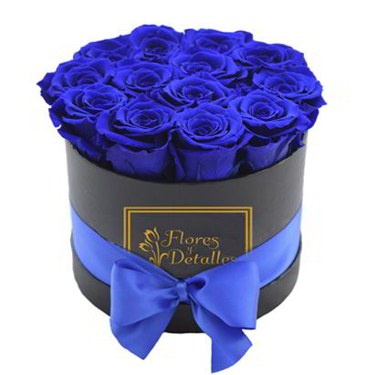 Box de 24 rosas azules
