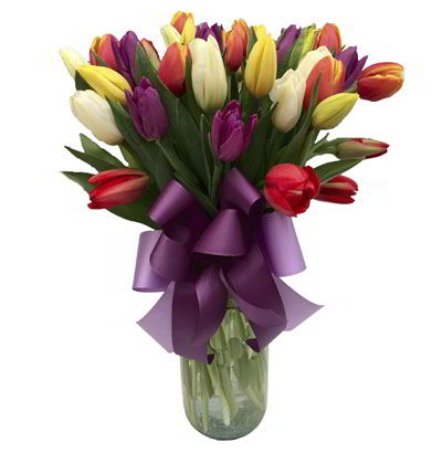 Jarrón 50 Tulipanes mixtos