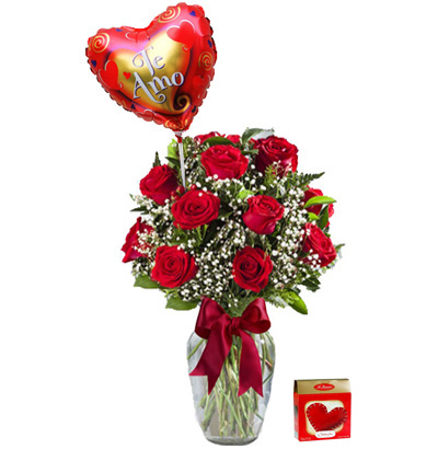 A9  Jarrón 12 rosas