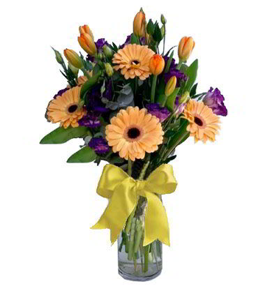 Jarrón 6 Tulipanes naranjas