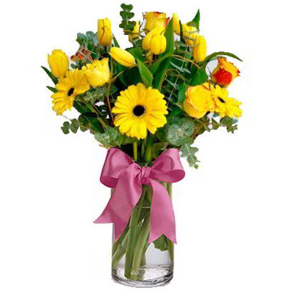 Jarrón 6 Tulipanes amarillas