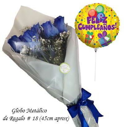 Ramo con 12 Rosas azules