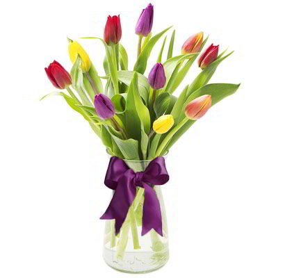 Jarrón 10 Tulipanes Mixtos